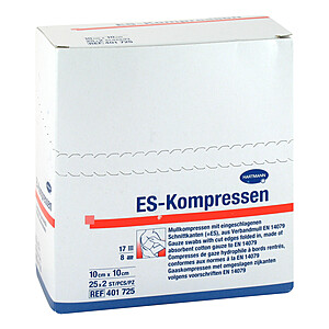 ES-KOMPRESSEN steril 10x10 cm 8fach