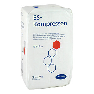 ES-KOMPRESSEN unsteril 10x10 cm 12fach