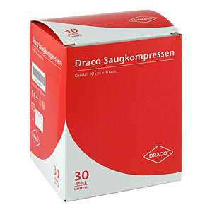 SAUGKOMPRESSEN unsteril 10x10 cm Draco