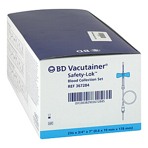 BD VACUTAINER Safety Lok 23 G 18 cm Blutentn.Set