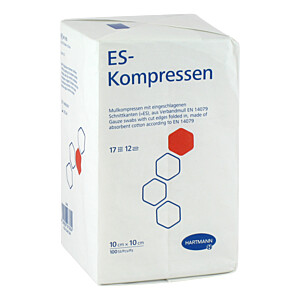 ES-KOMPRESSEN unsteril 10x10 cm 12fach