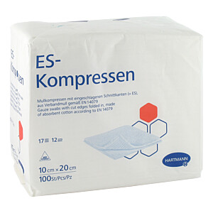 ES-KOMPRESSEN unsteril 10x20 cm 12fach