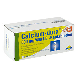 CALCIUM DURA Vit D3 600 mg-400 I.E. Kautabletten