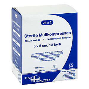 MULLKOMPRESSEN 5x5 cm steril 12fach