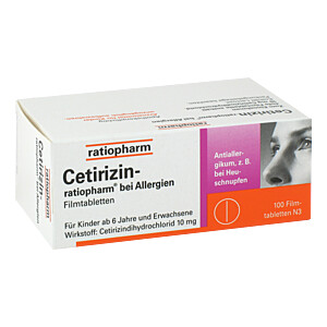 CETIRIZIN-ratiopharm bei Allergien 10 mg Filmtabletten