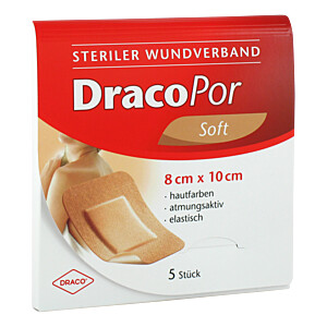 DRACOPOR Wundverband 8x10 cm steril hautfarben