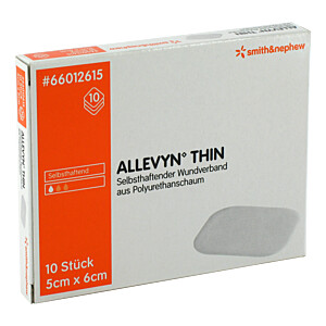 ALLEVYN Thin 5x6 cm dünne Wundauflage