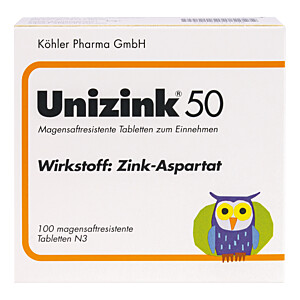 UNIZINK 50 magensaftresistente Tabletten