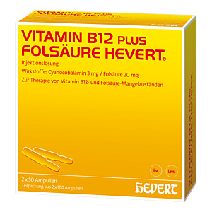 VITAMIN B12 PLUS Folsäure Hevert a 2 ml Ampullen