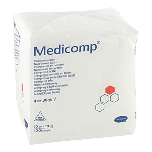 MEDICOMP Vlieskomp.unsteril 10x10 cm 4lagig