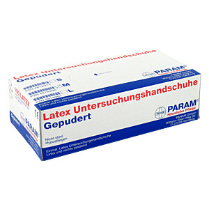 HANDSCHUHE Einmal Latex gepudert M
