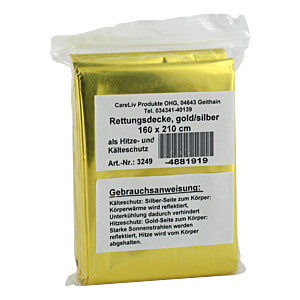 RETTUNGSDECKE 160x210 cm gold-silber