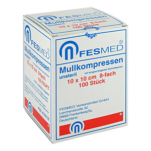 MULLKOMPRESSEN ES 10x10 cm unsteril 8fach
