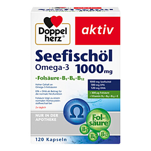 DOPPELHERZ Seefischöl Omega-3 1.000 mg+FolsäureKaps.