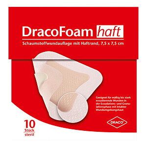 DRACOFOAM Haft Schaumstoff Wundauflage7,5x7,5 cm