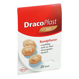 DRACOPLAST Soft Pflaster 2,2 cm rund hautfarben