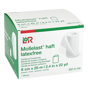 MOLLELAST haft Binden latexfrei 6 cmx20 m weiß