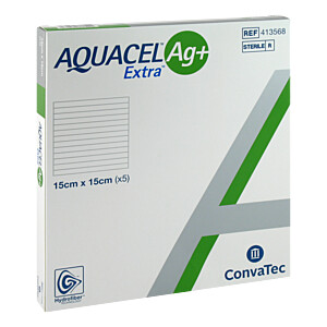 AQUACEL Ag+ Extra 15x15 cm Kompressen