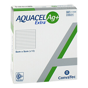 AQUACEL Ag+ Extra 5x5 cm Kompressen