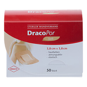 DRACOPOR Wundverband 3,8x3,8 cm steril hautfarben