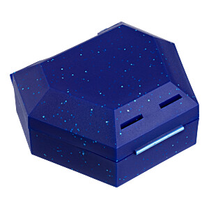 ZAHNSPANGENBOX mit Kordel blau mit Glitzer