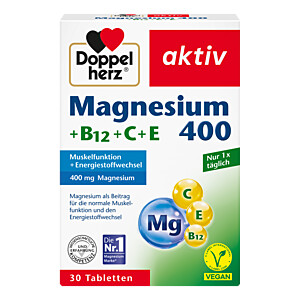 DOPPELHERZ Magnesium 400+B12+C+E Tabletten