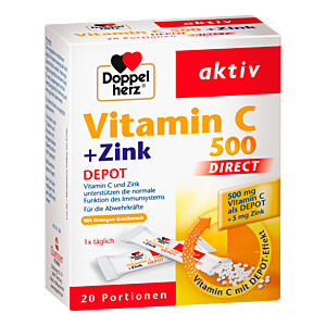 DOPPELHERZ Vitamin C 500+Zink Depot DIRECT Pellets