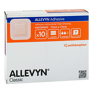 ALLEVYN Adhesive 7,5x7,5 cm haftende Wundauflage