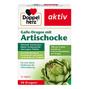 DOPPELHERZ Galle-Dragee mit Artischocke