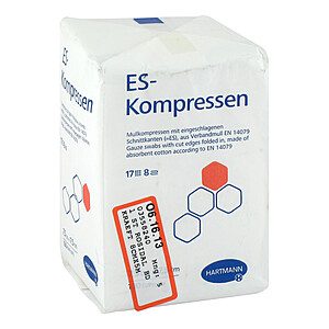 ES-KOMPRESSEN unsteril 7,5x7,5 cm 8fach