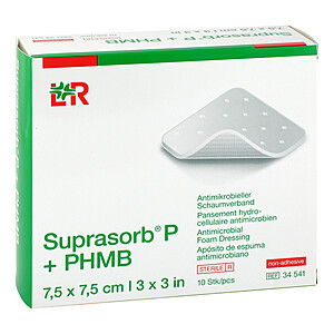 SUPRASORB P+PHMB Schaumverband 7,5x7,5 cm