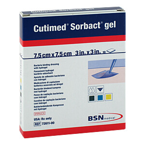 CUTIMED Sorbact Gel Kompressen 7,5x7,5 cm