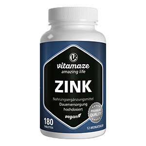 ZINK 25 mg hochdosiert vegan Tabletten