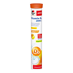 DOPPELHERZ Vitamin D3 2000 I.E. Brausetabletten
