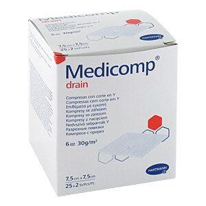 MEDICOMP drain Schlitzkomp.steril 7,5x7,5 cm