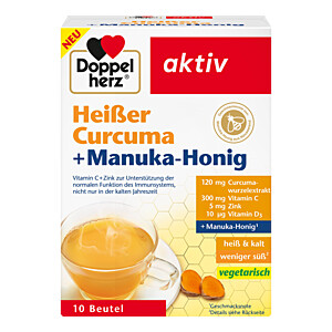 DOPPELHERZ heißer Curcuma+Manuka-Honig Granulat