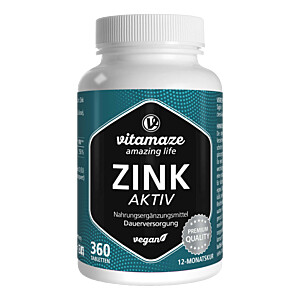 ZINK AKTIV 25 mg hochdosiert vegan Tabletten