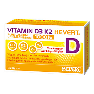 VITAMIN D3 K2 Hevert+Calcium u.Magnes.1000 IE Kapseln
