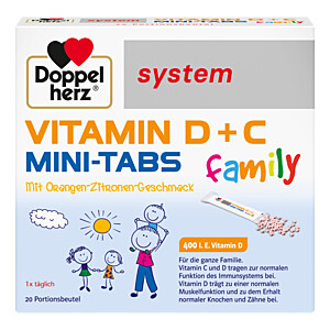 DOPPELHERZ Vitamin D+C Mini-Tabs family system