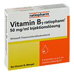 VITAMIN B1-RATIOPHARM 50 mg-ml InjektionslösungAmpullen