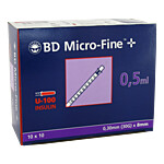 BD MICRO-FINE+ Insulinspr.0,5 ml U100 8 mm