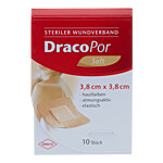 DRACOPOR Wundverband 3,8x3,8 cm steril hautfarben